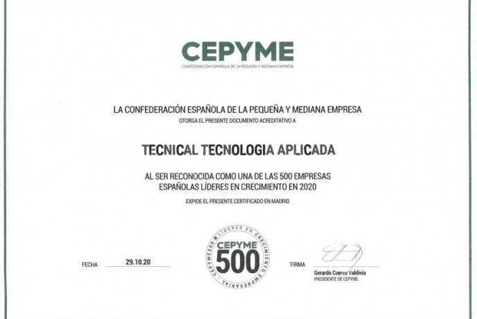 LÍDERES EM CRESCIMENTO EMPRESARIAL 2020 CEPYME500 #1