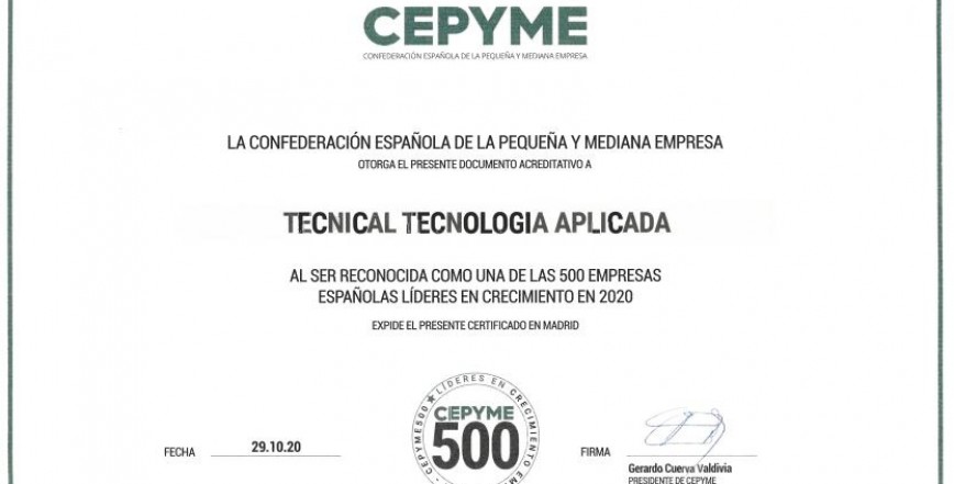 2020 CEPYME500 - LEADERS IN BUSINESS GROWTH